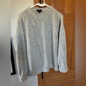 Topshop Light Gray Crewneck Sweater